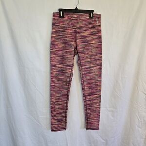 RBX Women's Stretch Pink Neon Multicolor Activewear Leggings Medium Gym Run Yoga